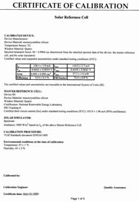 ��׼̫���ܵ��/�ο�̫���ܵ��У׼֤��certificate of reference solar cell calibration